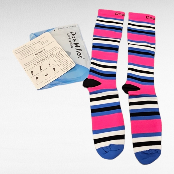 Doc Miller Compression Socks 1 Pair Pink Large - Picture 1 of 7